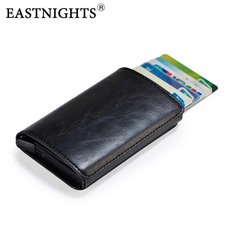 EASTNIGHTS, кредитный держатель для карт, RFID карта, кошелек, металл и из искусственной кожи, ID держатель для карт, банковская карта, чехол для женщин и мужчин TWB031