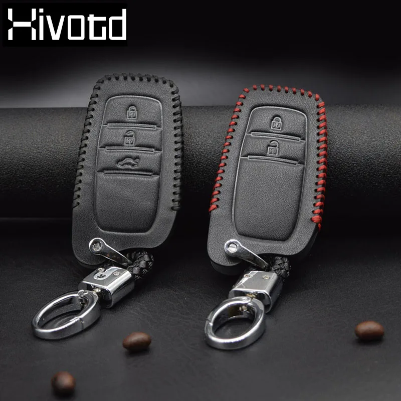 

Hivotd For Toyota C-HR CHR Car Key Cover Case Buttons Smart Leather Remote Control Key protection Shell Interior accessories