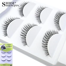 3 пары натуральные супер мягкие 3D ресницы ручной работы натуральные синтетические волосы Накладные ресницы черные длинные ресницы для макияжа 806-10