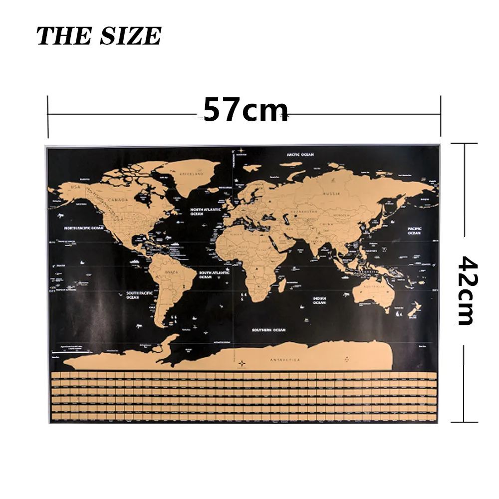 Скретч Карта мира путешествия карта Плакат медная фольга карта мира карта Настенная карта персональный журнал маленький размер без