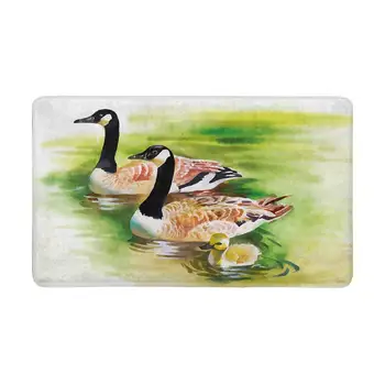 

Geese Flock Swimming on Pond Anti-Slip Door Mat Home Decor Indoor Entrance Doormat