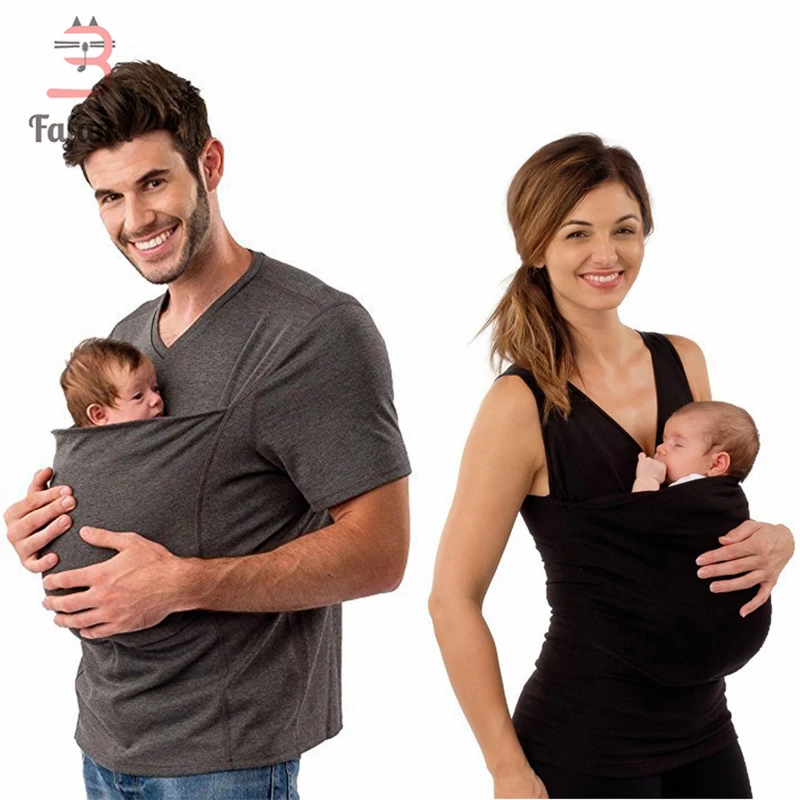 Meilleur Vêtements d allaitement maternité multifonctionnel kangourou débardeur papa T shirt allaitement lactation vêtements d alimentation pour les femmes enceintes