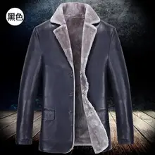 S-3XL Горячая зима для мужчин новая мода досуг утолщение и бархат Мех животных кожаная куртка