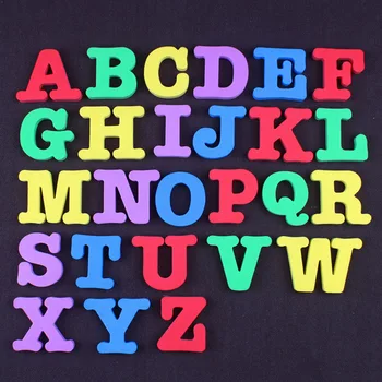 

26pcs Colorful Soft Silicon Magnetic Capital Letters Alphabet 3D Fridge stickers Blackboard magnetic stickers early education