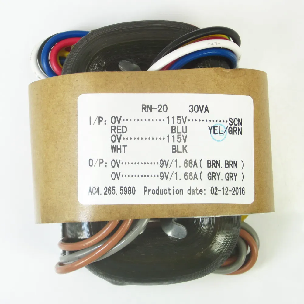 

9V 1.66A 9V 1.66A R Core transformer 115V/115V input 30VA with shield output for Power amplifier