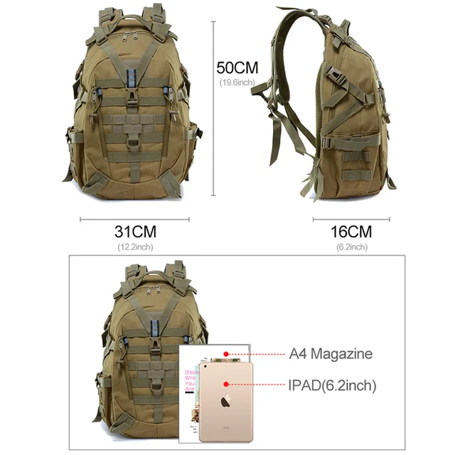 40L Army Molle Tactical Rucksack Tactical Backpacks » Tactical Outwear 9