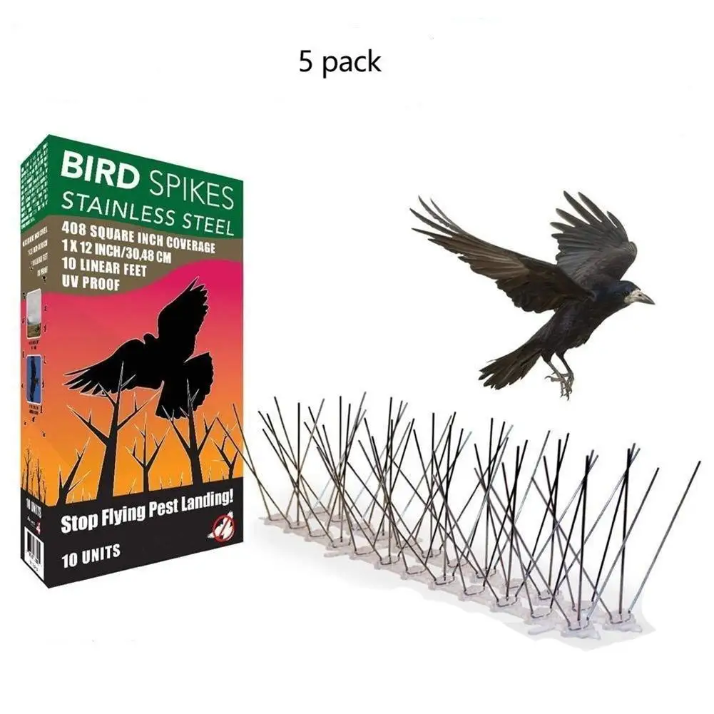 

5pcs/set 50CM Bird and Pigeon Spikes Pest Repeller Anti Bird Pigeon Spike for Get Rid of Pigeons Dove Scare Birds Pest Control