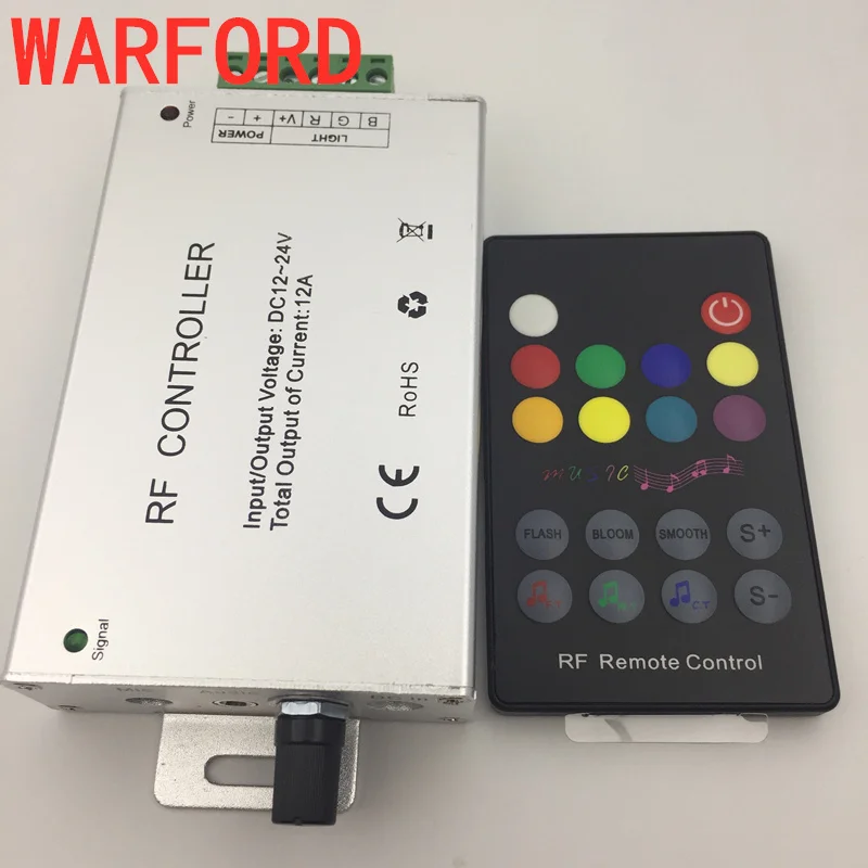 

DC12V-24V 18 Keys RGB Music LED Controller RF Remote Sound Sensor Voice Audio Control For 3528 5050 RGB LED Strip Light