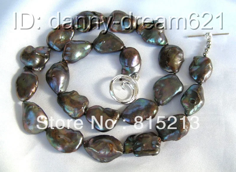 

ddh001043 Huge 20mm black baroque SOUTH Reborn keshi pearls necklace 28% Discount