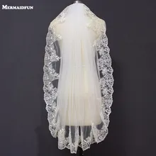 Реальное изображение, светильник цвета шампанского, кружевная короткая свадебная вуаль белого цвета и цвета слоновой кости, тюль, расшитая блестками кружевная Фата невесты с расческой, свадебные аксессуары