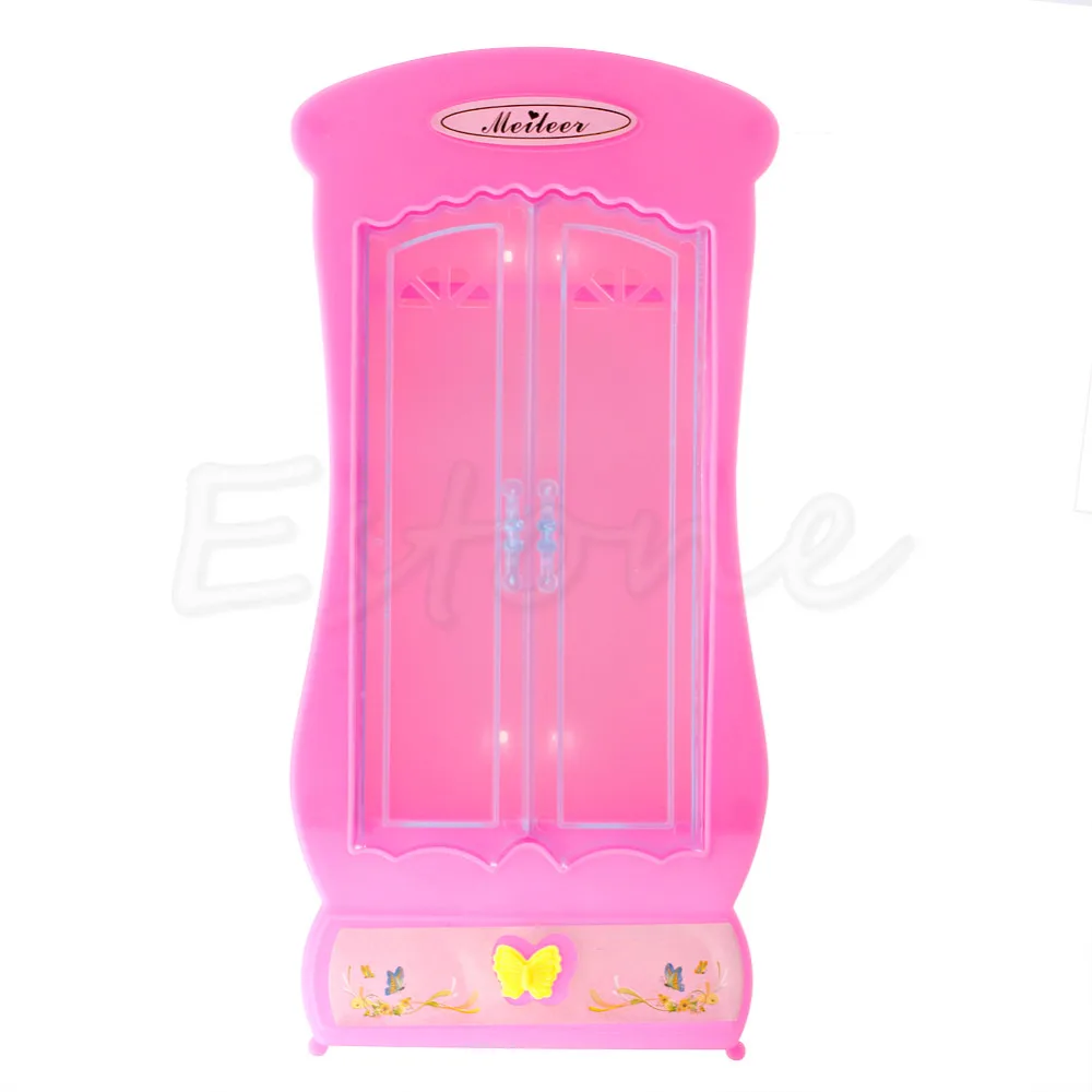 Розовый шкаф гардероб для куклы Барби Девушки игрушки принцесса мебель для спальни