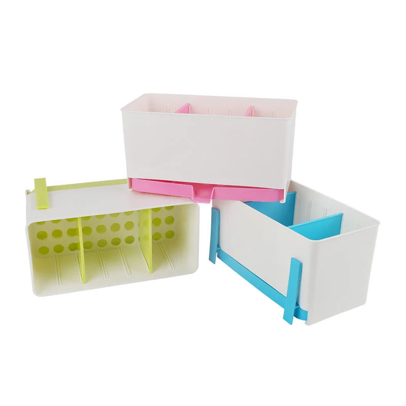 Starlinkstar 1 قطعة مطبخ متعدد الوظائف استنزاف المائدة فرز صندوق تخزين مزدوجة أقسام المطبخ الملحقات