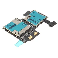 100% Guarantee Original For Samsung Galaxy S4 i9500 I9505 Sim Card Reader Holder Socket with Memory Socket Flex Free shipping