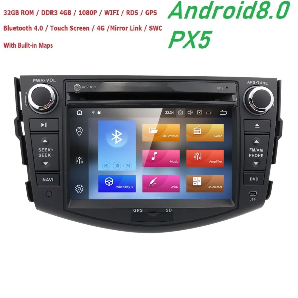 Hizpo New Px5 Android 8 0 Car Dvd Player For Toyota Rav4 Rav 4 Px5 Android 8 0 Car Dvd Player For Toyota Rav4 Rav 4 2007 2008 2009 2010 2017 2 Din 1024 600 Gps Wifi Rds