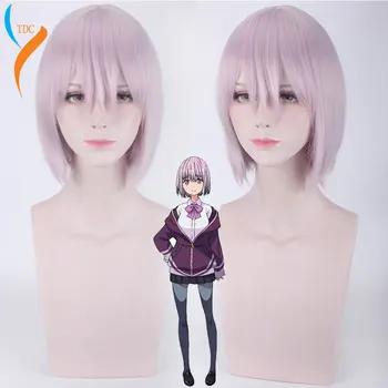 

2019 New Anime SSSS.GRIDMAN Shinjo Akane Cosplay Wigs Women Short Straight Purple Wig Akane Shinjo Halloween Cosplay Hair