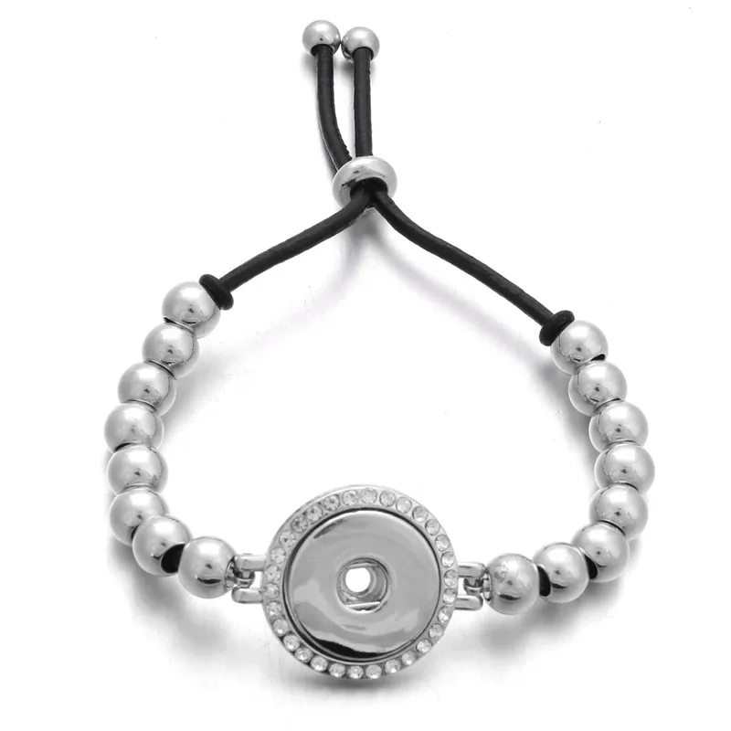 Новые модные регулируемые браслеты-цепочки, металлический браслет на защелке, подходит для 18 мм/12 мм кнопки "сделай сам", ювелирные изделия для женщин ZE159 - Окраска металла: ZE164