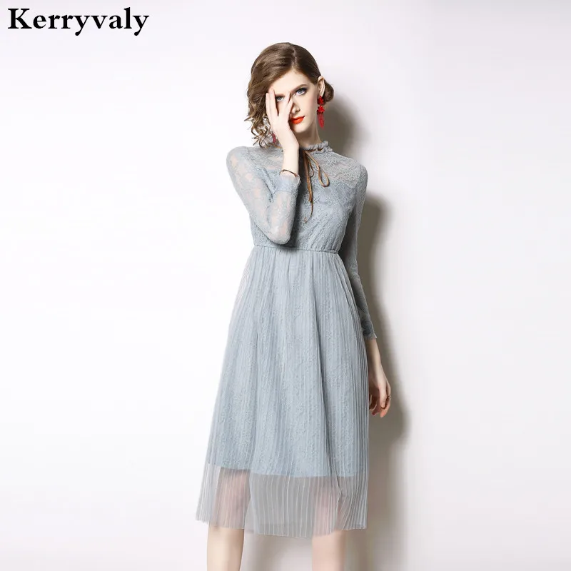 

New Spring Vintage Lace Dress Vestidos Mujer Verano 2019 Women Midi Party Dress Robe Blanche Femme Zomer Jurk K6702
