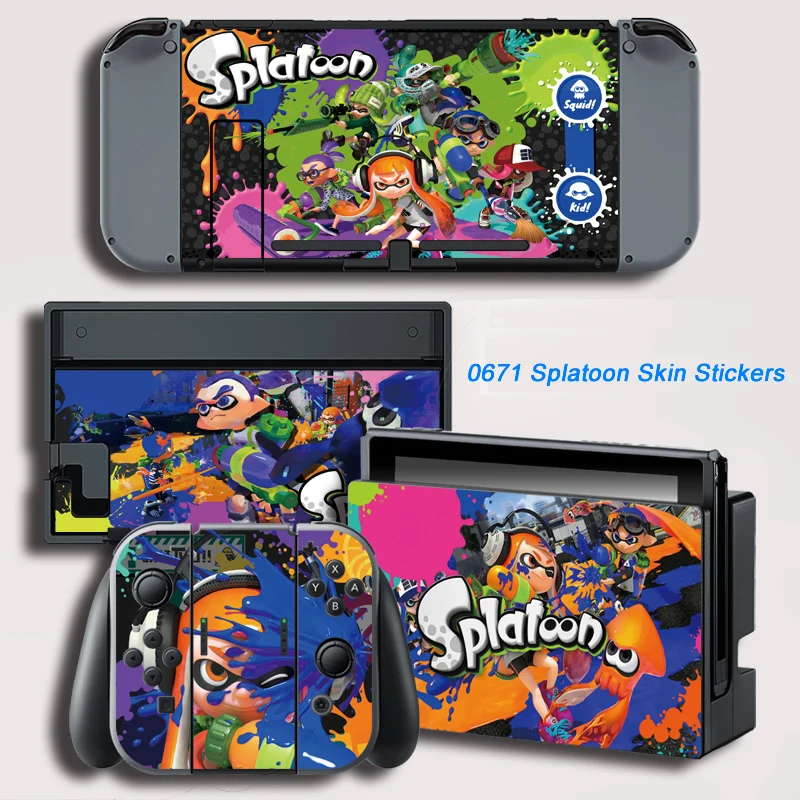 Splatoon виниловая пленка для защиты кожи, наклейка для Kind Switch NS консоли+ контроллер+ подставка-держатель, защитная пленка, цветная наклейка