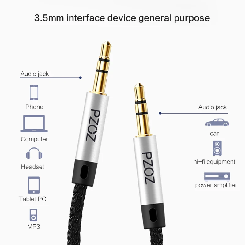 Аудиокабель PZOZ с разъемом aux 3 5 мм кабель папа для iphone 6 iPod nano Touch автомобильный