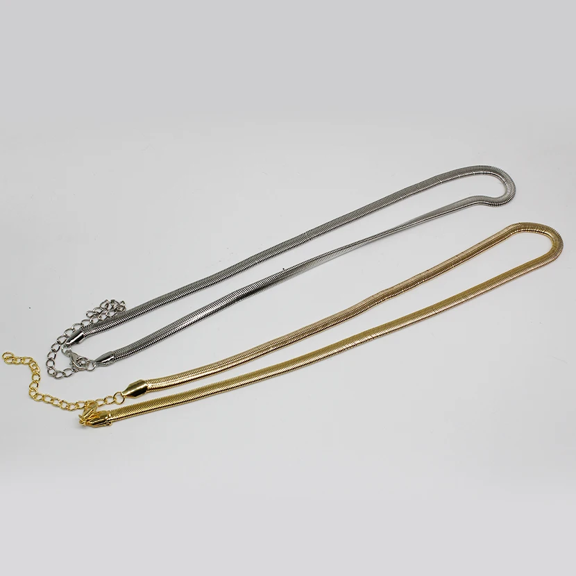 

Free Shipping Classy Clavicle Chain Necklace Mens Womens Silver Lobster Clasp Snake Chain Jewelry Fashion Accessories Necklace
