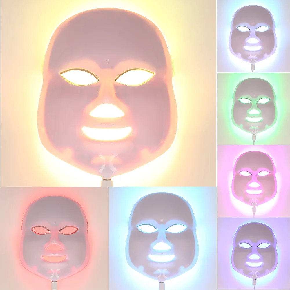 

Newest 7 Color Light Photon LED Facial Mask Skin Care Rejuvenation Wrinkle Acne Removal Face Beauty Spa Instrument US Plug