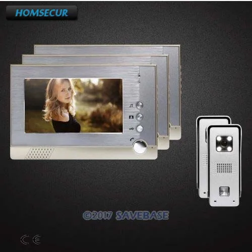 

HOMSECUR 2V3 7Inch Video Door Phone Intercom Set With Video & Dual-way Audio Communication + Real-time Outdoor Monitoring