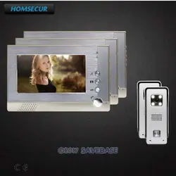 HOMSECUR 2V3 7 дюймов видео дверной телефон домофон с видео и двойной способ акустическая связь + в режиме реального времени наружное наблюдение