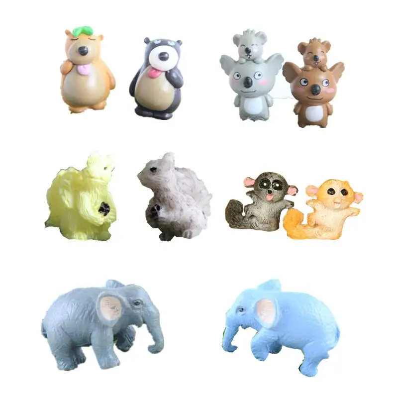 

10PCS 10 Style Rabbit Easter Decoration Miniature Hare Animal Figurine Resin Craft Mini Bunny Garden Ornament DIY Accessories