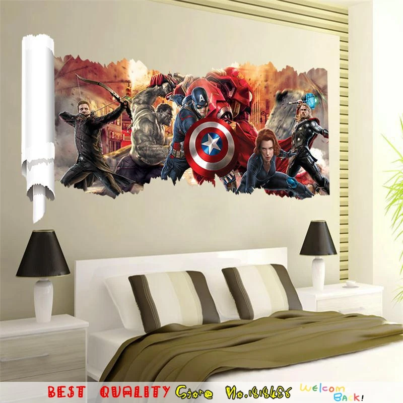 Marvel Iron Man Hulk Thor Captain America Hero Decal Wall