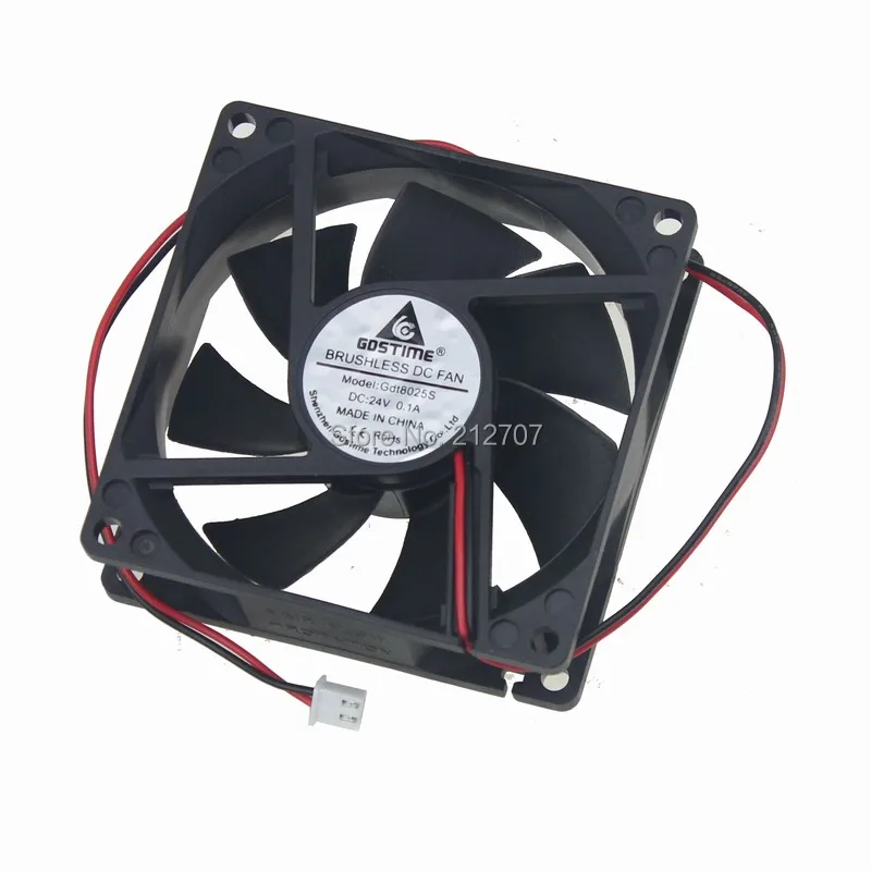 Gdstime 80x80x25 мм 8025 8 см 24V 2 Pin Компьютер с бесщеточным двигателем постоянного тока кулер вентилятор охлаждения