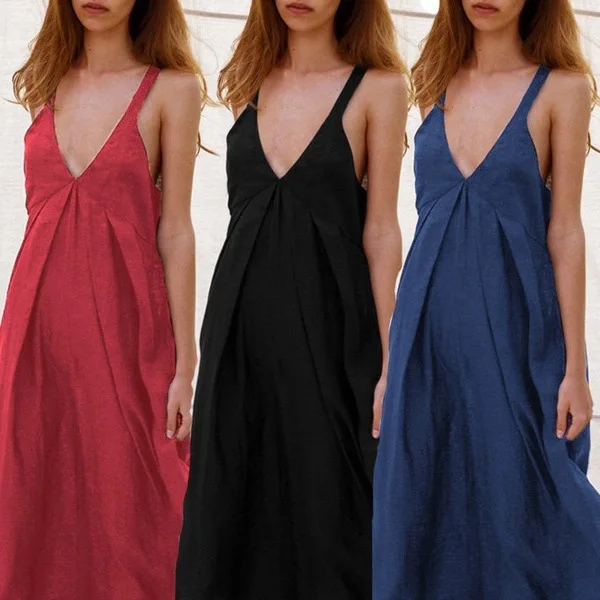 

Streetwear Dress Solid Plus Size Dresses Women Xxxxl Xxxxxl Spaghetti Strap Women Clothes 2019 Pockets Wear Both V Square Neck