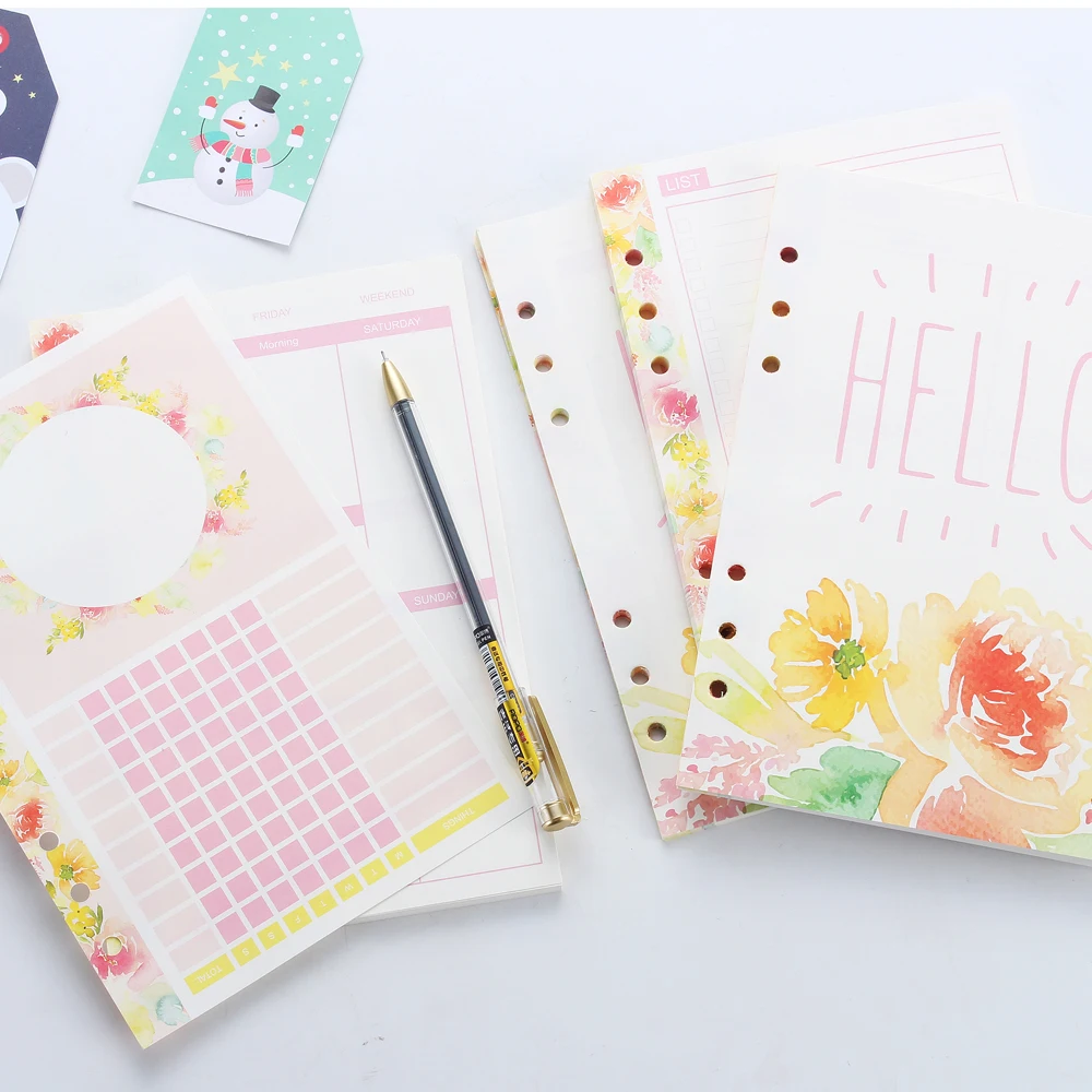 new cute inner paper core for spiral notebookscandy flower pattern