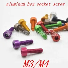 10 pçs/lote DIN912 m3 m4 * 6/8/10/12/16/20 colorido de alumínio Anodizado cap cabeça hex soquete parafuso