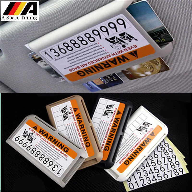 

Car-styling Auto Sun Visor Organizer for Temporary Parking Phone Number Clip High-Speed IC Card Holder Storage Stowing Tidying