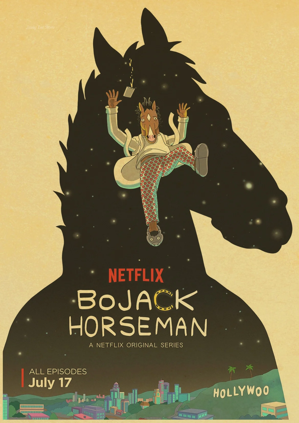 Американский мультфильм аниме BoJack всадник винтажный бумажный плакат настенная живопись украшение дома 42X30 см 30X21 см
