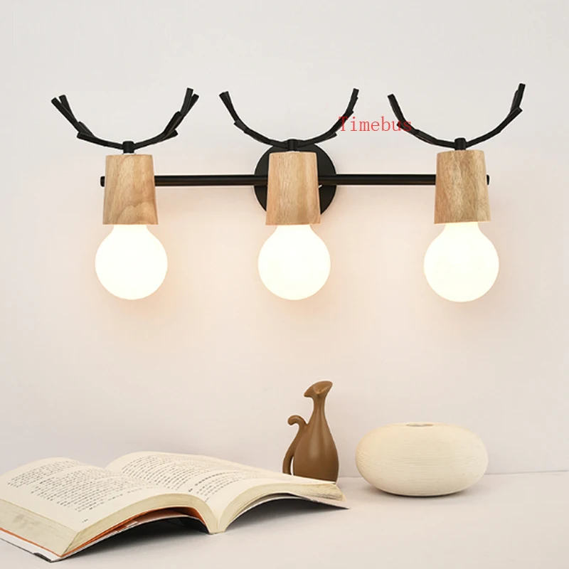 

Mirror lamp LED creative wall lamp bathroom light antlers dresser wall light mirror vanity light bedroom study led wall sconce