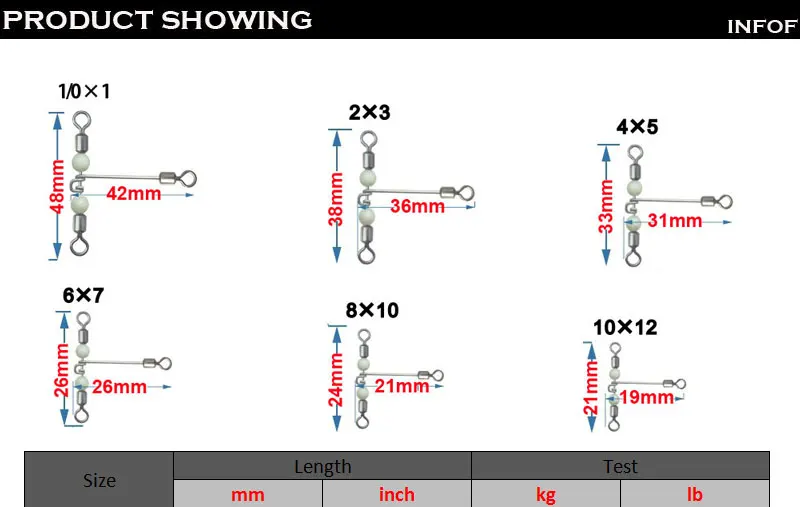 Luminosa em Forma de t -linha de Rolamento Equipamento de Pesca Infof Gira Pesca Swivel Gancho 10-1 0 Cruz Giratório Carpa 500 - 1000-peças 3-way 2 Gancho #10-#1 0 Luminosa em Forma de