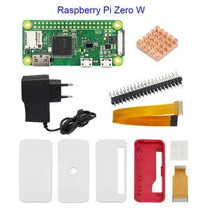 Raspberry Pi Zero Starter Kit W + Официальный чехол + 5V 2A Питание адаптер + теплоотвод + GPIO Header для Raspberry Pi Zero W - изображение