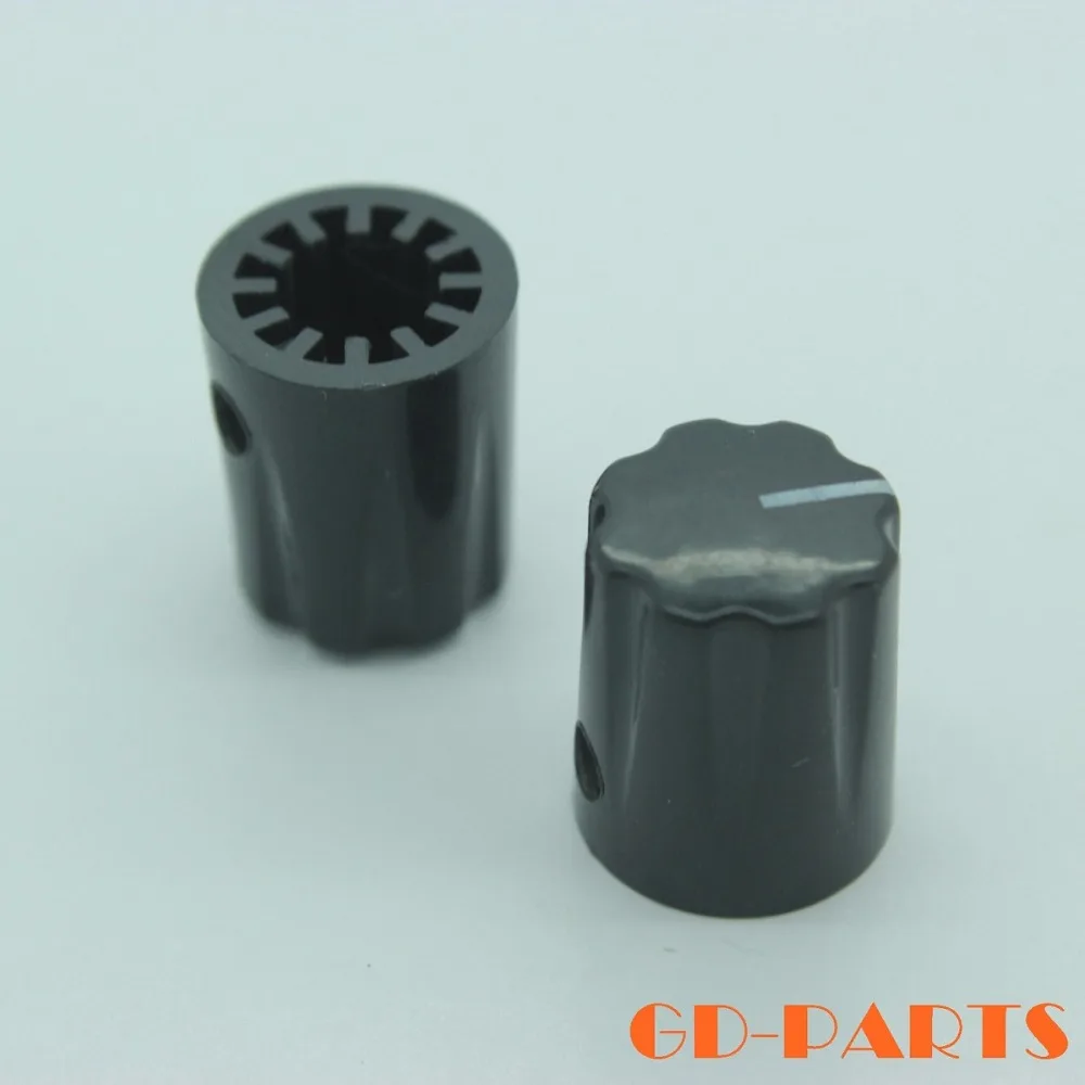 

6.4mm 1/4" Black Plastic Guitar Rotary Knobs for DAVIES 1900H Effect pedal Stomp Box DJ Mixer Radio 13x16mm