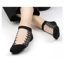 Гнездо Весна и лето 5 пар/партия шелковые носки Для женщин пикантные черные сапоги короткие носки для девочек Тонкий Прохладный Дышащие 5 шт Цвет носки качество