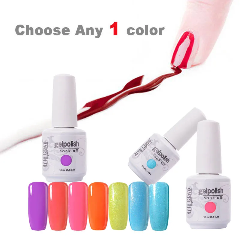 

Choose Any 1 Color from Total 220 Colors 15ml Arte Clavo UV Gel Led Gel Nails Art Soak Off Nail Gel Polish