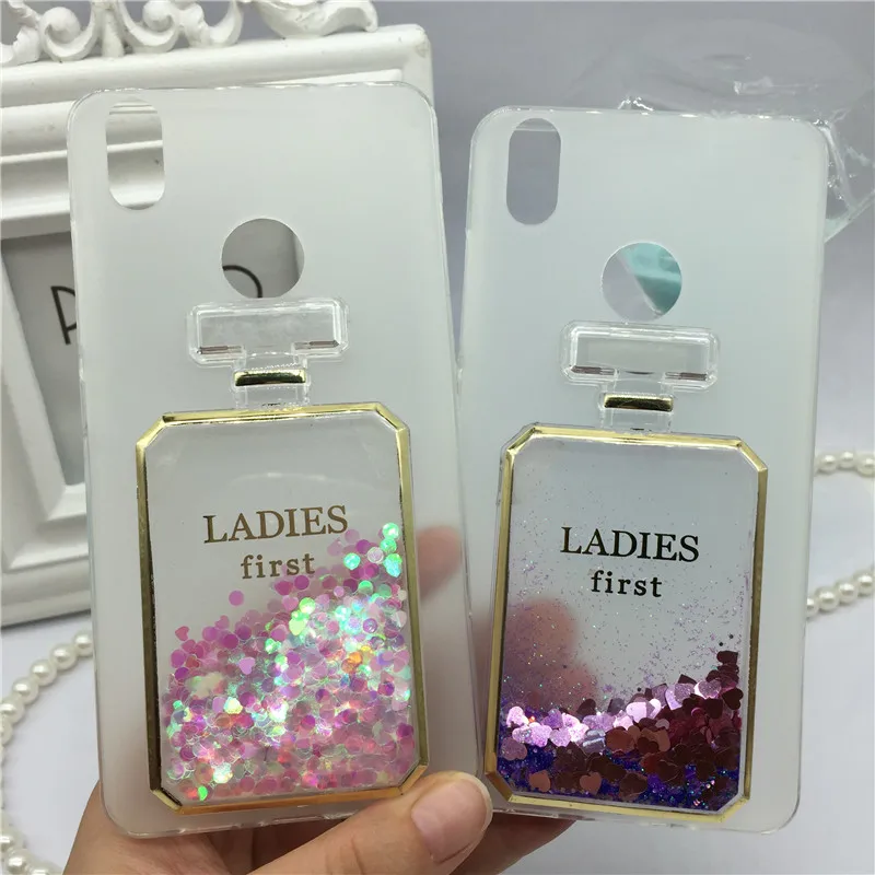 

Korea Phone Cases Cover for BQ Aquaris X / X Pro Quicksand Case Glitter Perfume Glass Back Covers Girl Soft TPU Para Coque