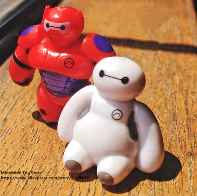 DISNEY Big Hero 6 Baymax 2 шт./компл. 3 см мини ПВХ фигурка модель осанки аниме Коллекционная