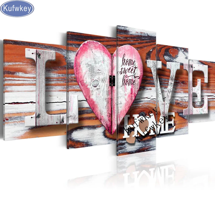

Home Sweet Home 3D DIY Diamond Painting 5PCS Multi-Pictures Combination Embroidery Mosaic Cross Stitch kits Home Decoration gift