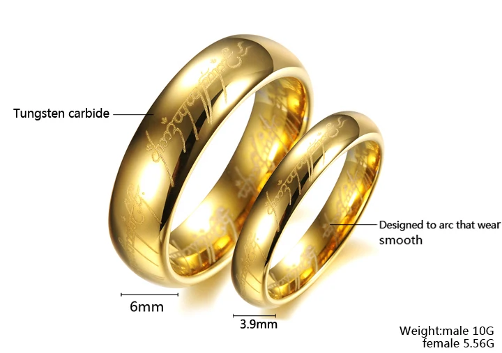 Charm Romantic Tungsten steel Engagement wedding Rings for Bride gold color Couple lover Finger Jewelry Valentine's Day gift