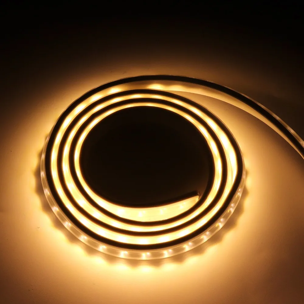 buy LED Strip Light 220V Double Rows Waterproof Led Tape SMD5630 3730 120Leds M Super Bright Flexible Stripe Rope EU Plug JQ