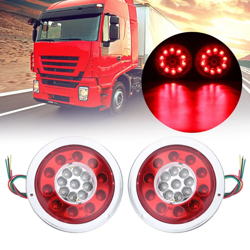 

2*12V 19LED Trailers Truck Rear Tail Light Turn Signal Warning Lights Rear Lamps Waterproof Tailight for Caravans DC 12V 24V
