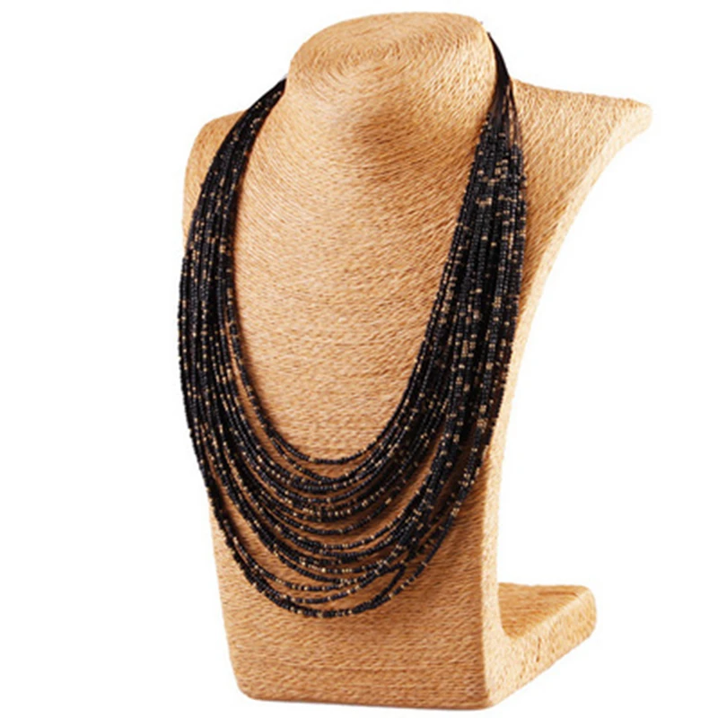 

2016 new fashion retro exaggerated personality bohemian female multi-color optional necklace beads wholesale