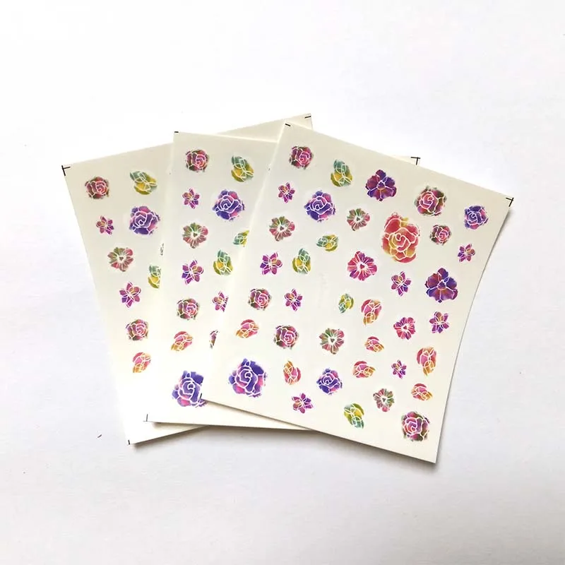 

3pcs Nail Sticker Feathe DIY Manicure Slider Embossed Adhesive Nail Art Tips Decorations Decals B04