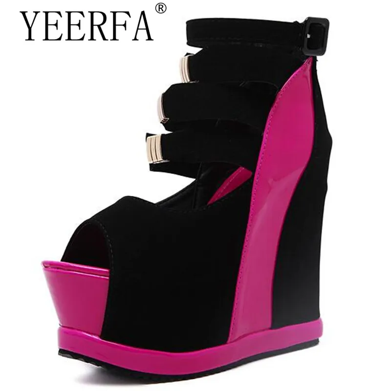 

YIERFA Summer sandals Wedges shoes Platform sandals High Heels pumps wedding Shoes peep toe Pumps Platform shoes Wedges sandals